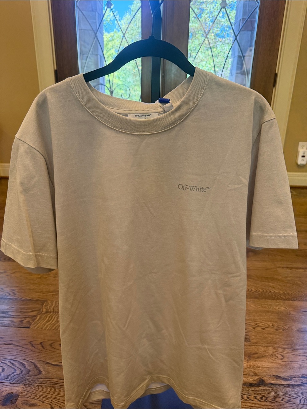New Mens Large Off-White Light Stone Anthracite 2013 Virgil Abloh Tee Shirt